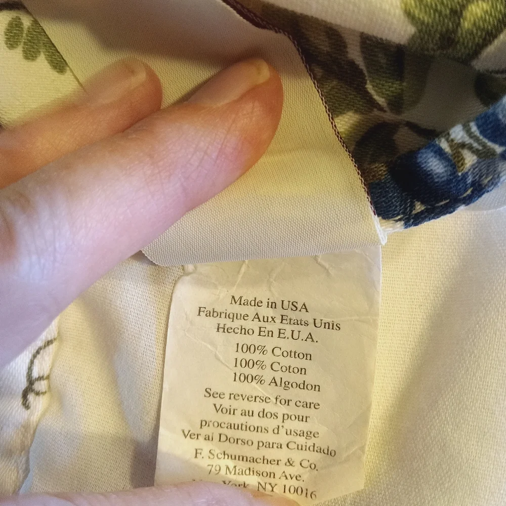 VTG Waverly Orchard Trail LINED Valance Grape Vine Berries Cotton 75
